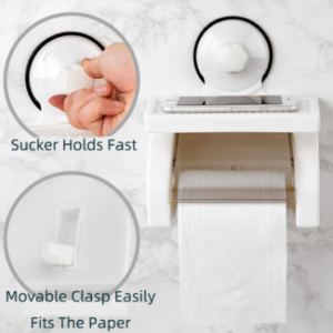 Toilet tissue holder with suction pad