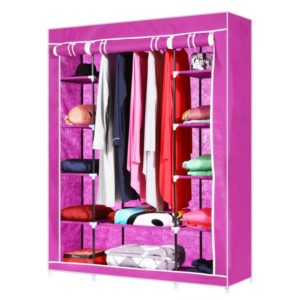 3 Columns Portable Wardrobe - 130*170*45 - Pink