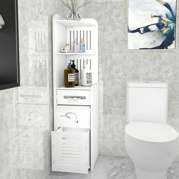 Waterproof space saving storage cabinet for washroom
